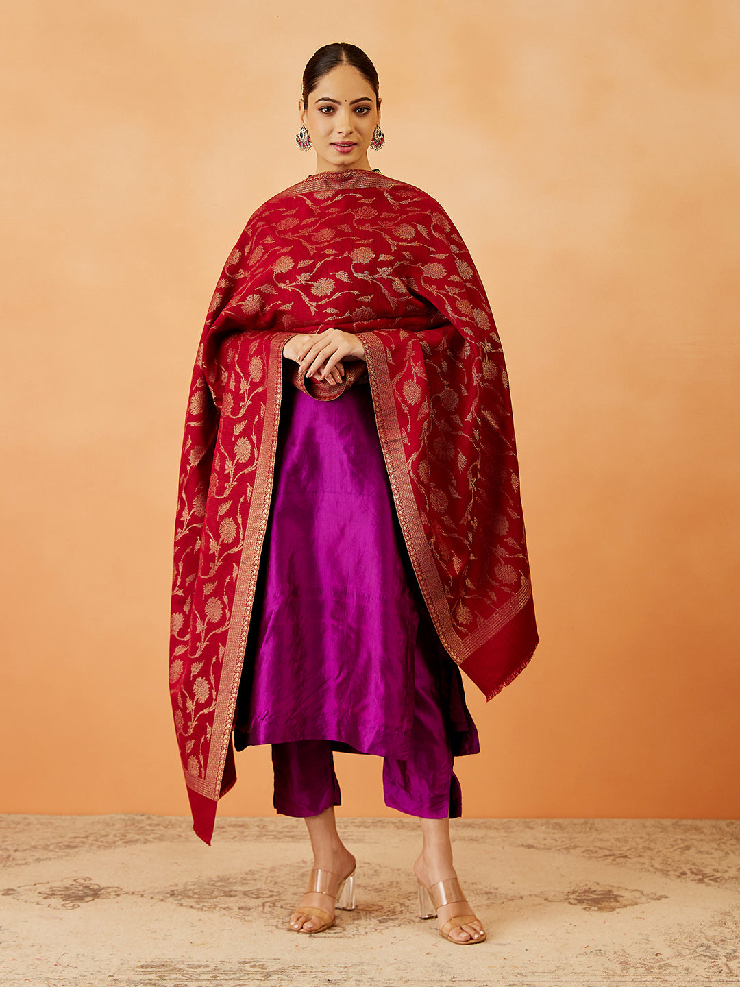 Pashmoda Women Rukhsaar Kaani Stole (Size : 71X203 CM)