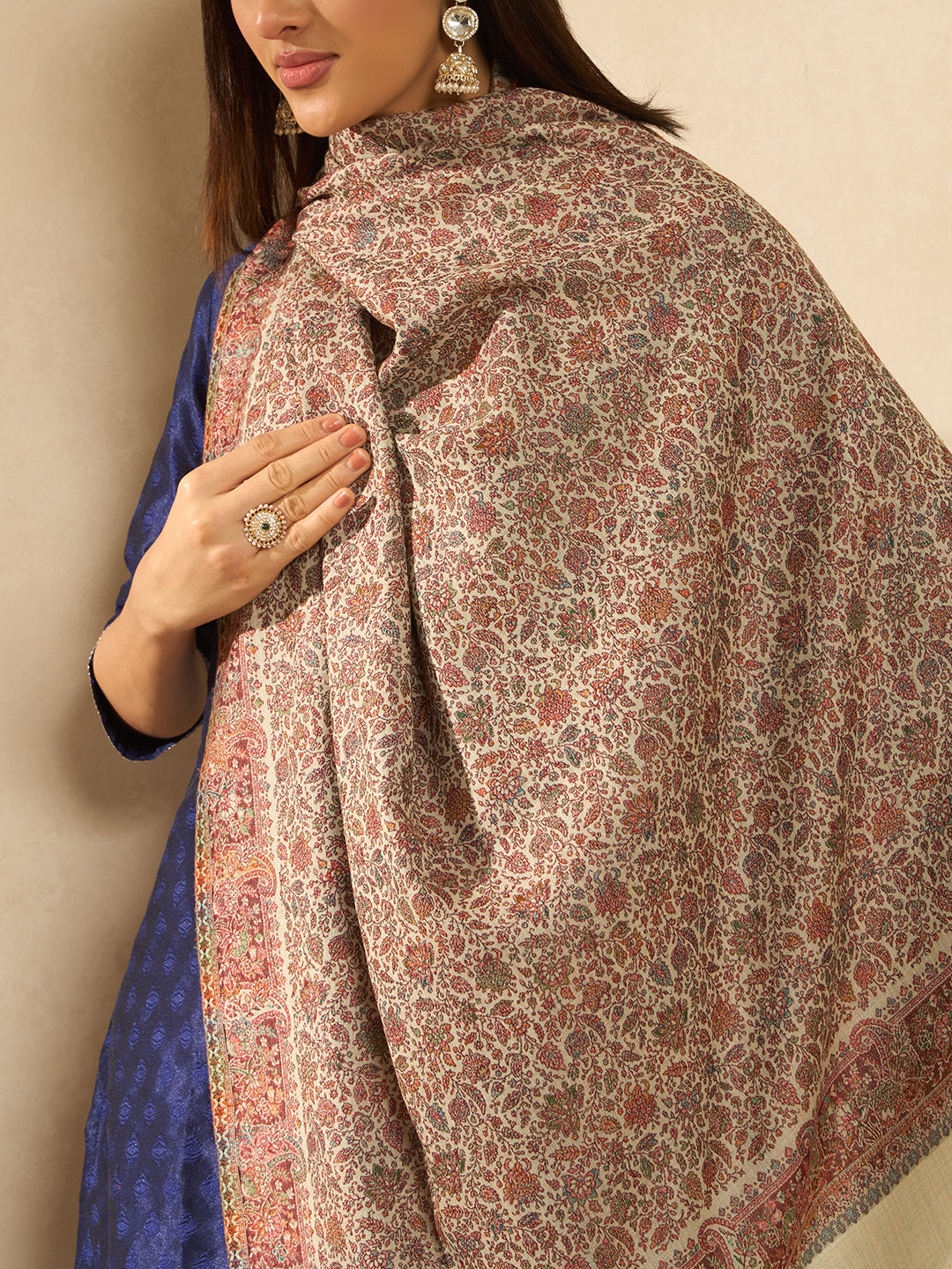 Women Fleur Royale Kashmiri Jamawar Woven Shawl