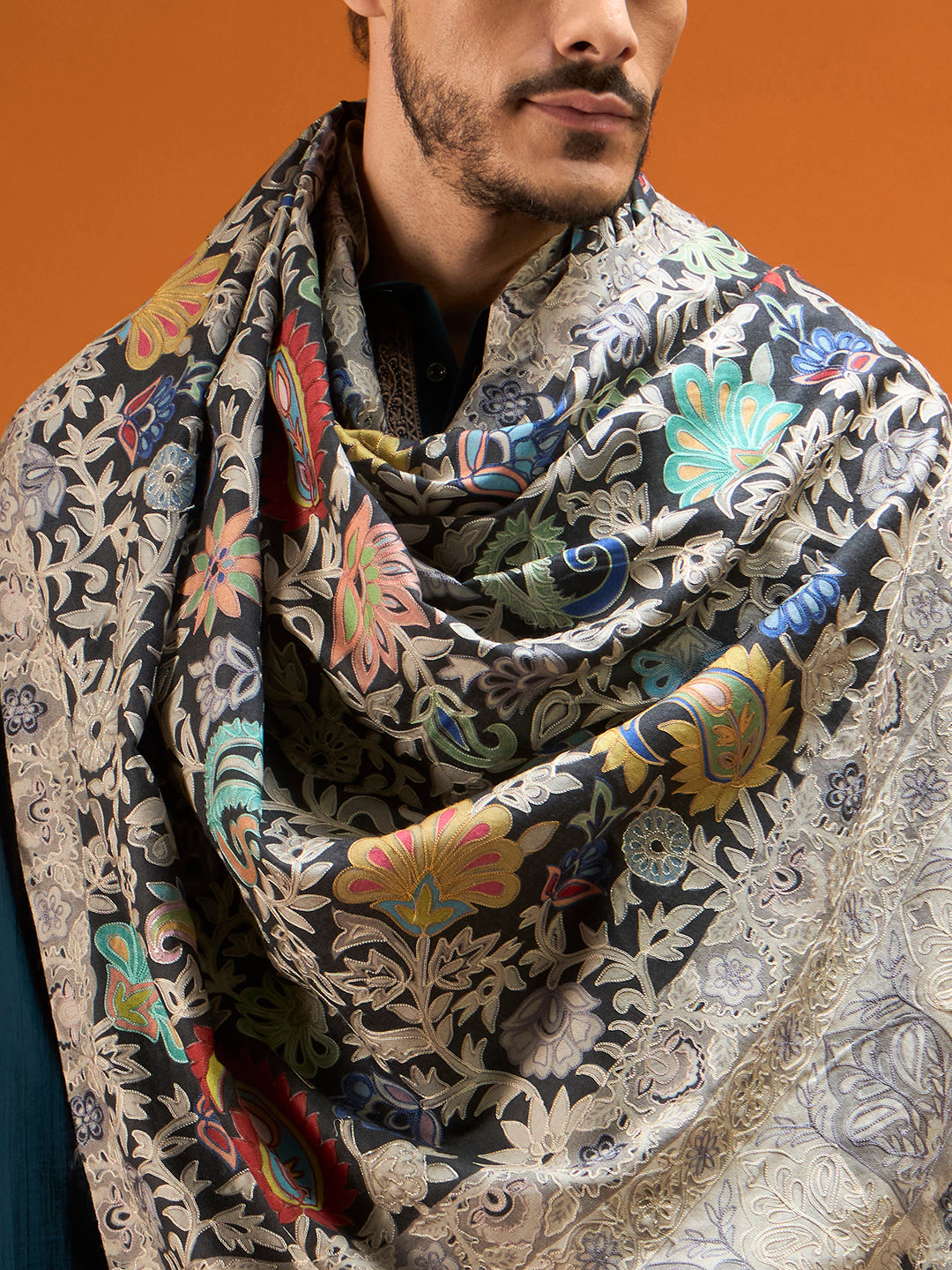 Men Waqar Kalamkari Embroidered Shawl