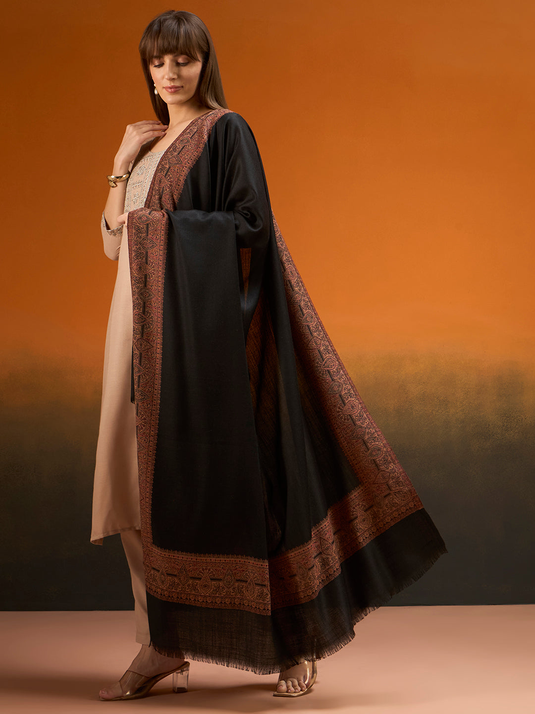 Women Shikoh Kashmiri Jamawar Woven Shawl