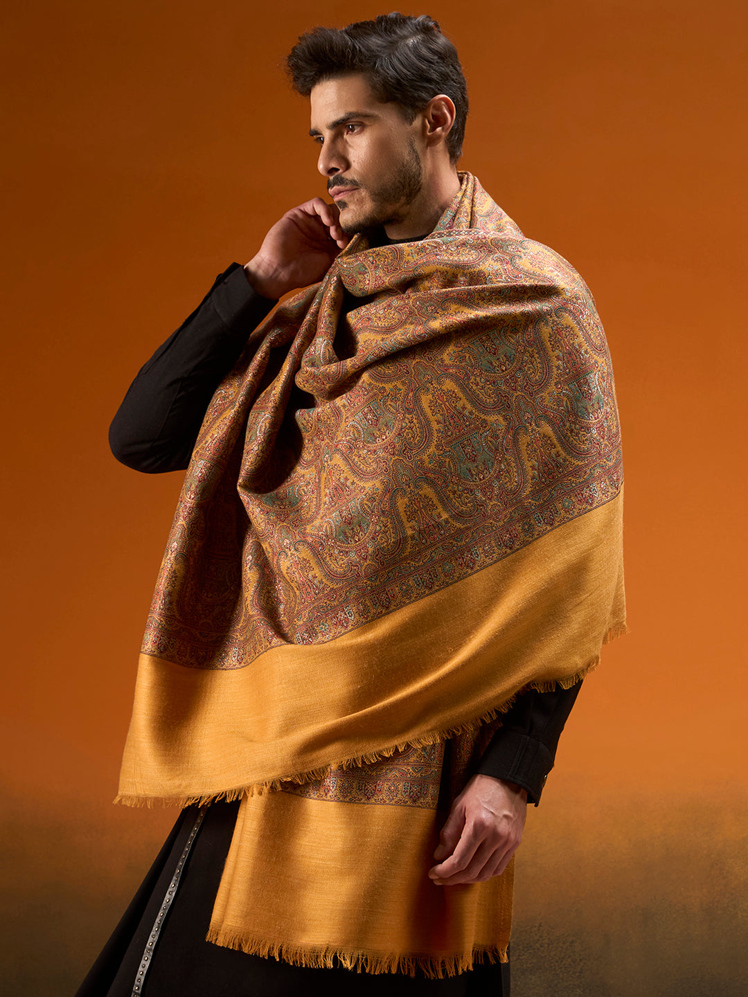 Men Gulnaar Royale Reversible Kaani Zari Shawl