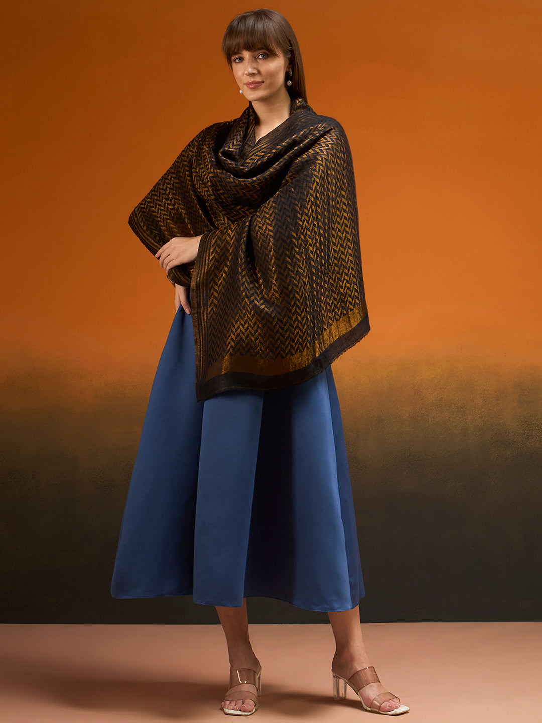 Women Heritage chevron Zari Stole