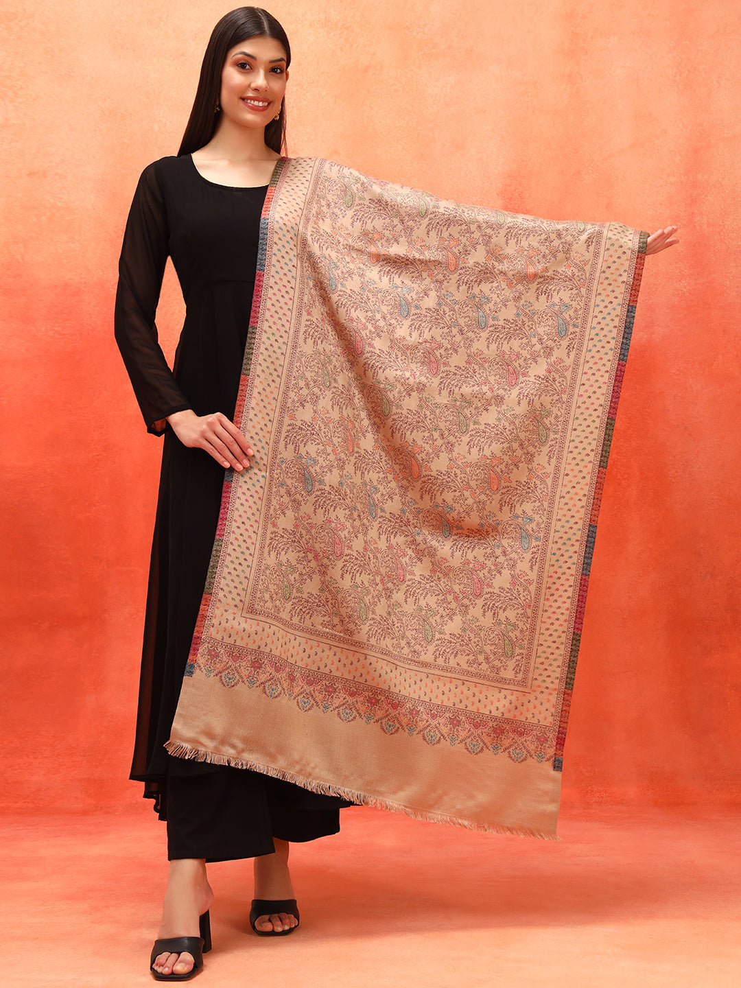 Pashmoda Women Paisley Harmony Kaani Stole (Size : 71X203 CM)