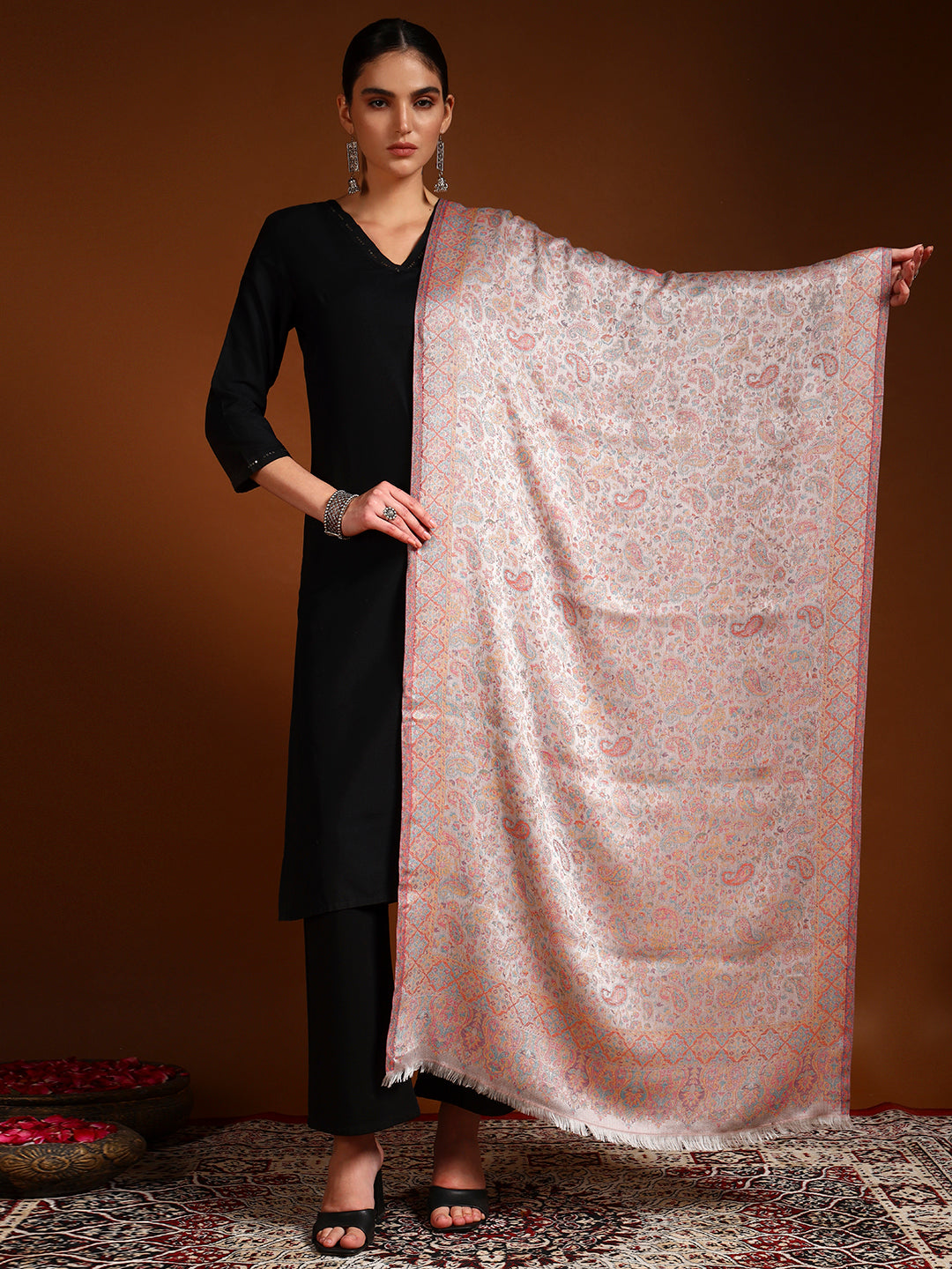 Pashmoda Women Chandni Kaani Stole (Size : 71X203 CM) (Copy)