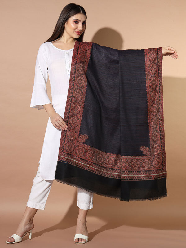 Women Chaman Woven Design Jamawar Shawl (Size 101X203 CM)
