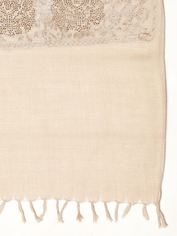 Women's Nagma 100% Pure Wool Swarosvki Crystal Shawl (Size : 101X203 CM)