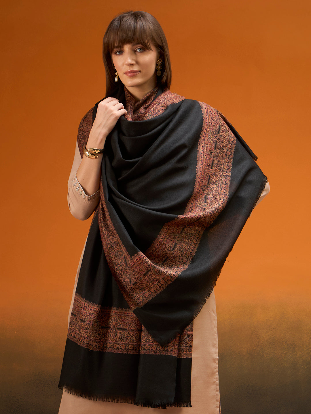 Women Shikoh Kashmiri Jamawar Woven Shawl