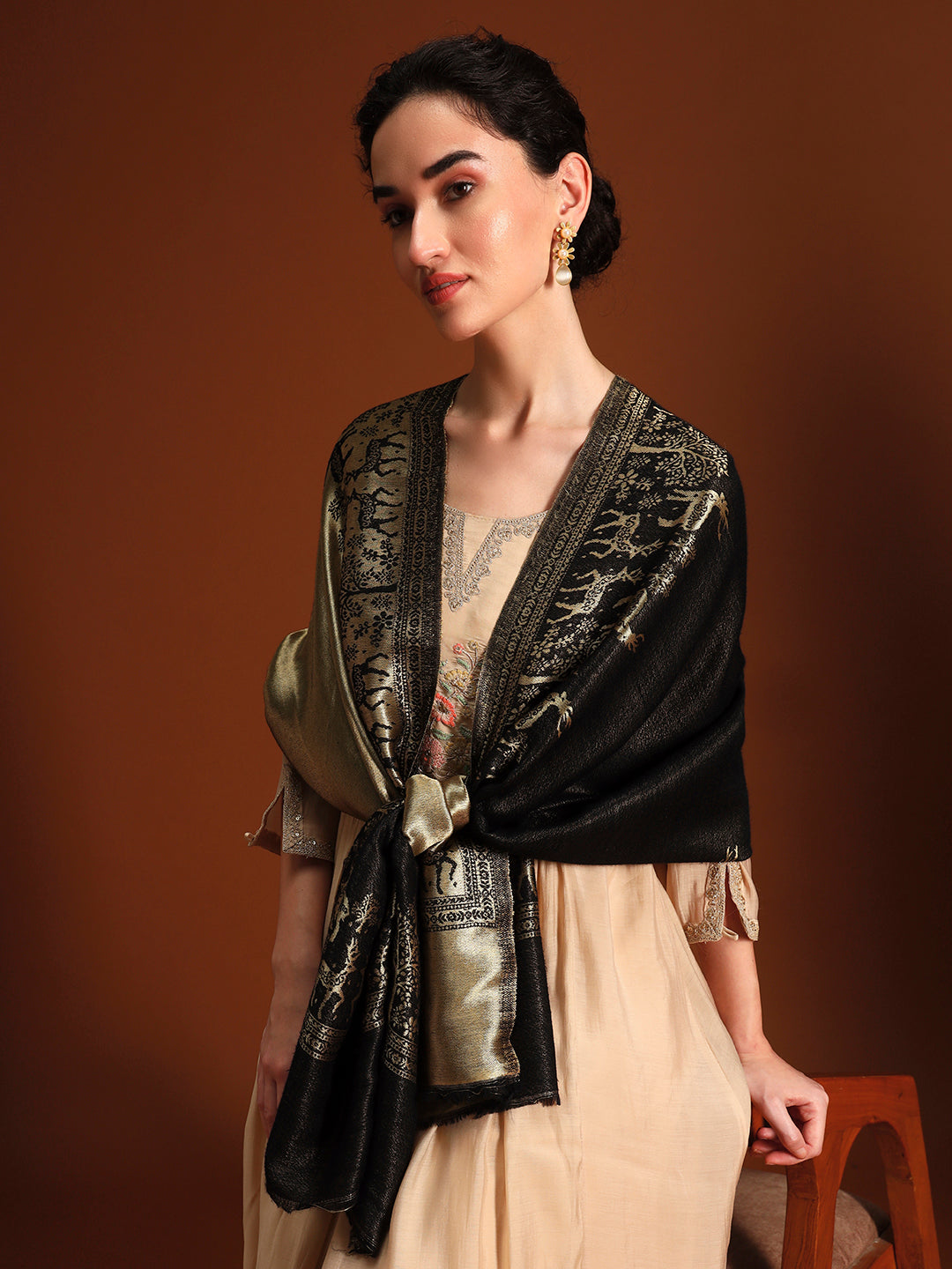 Women Shahi Caravan Zari Stole