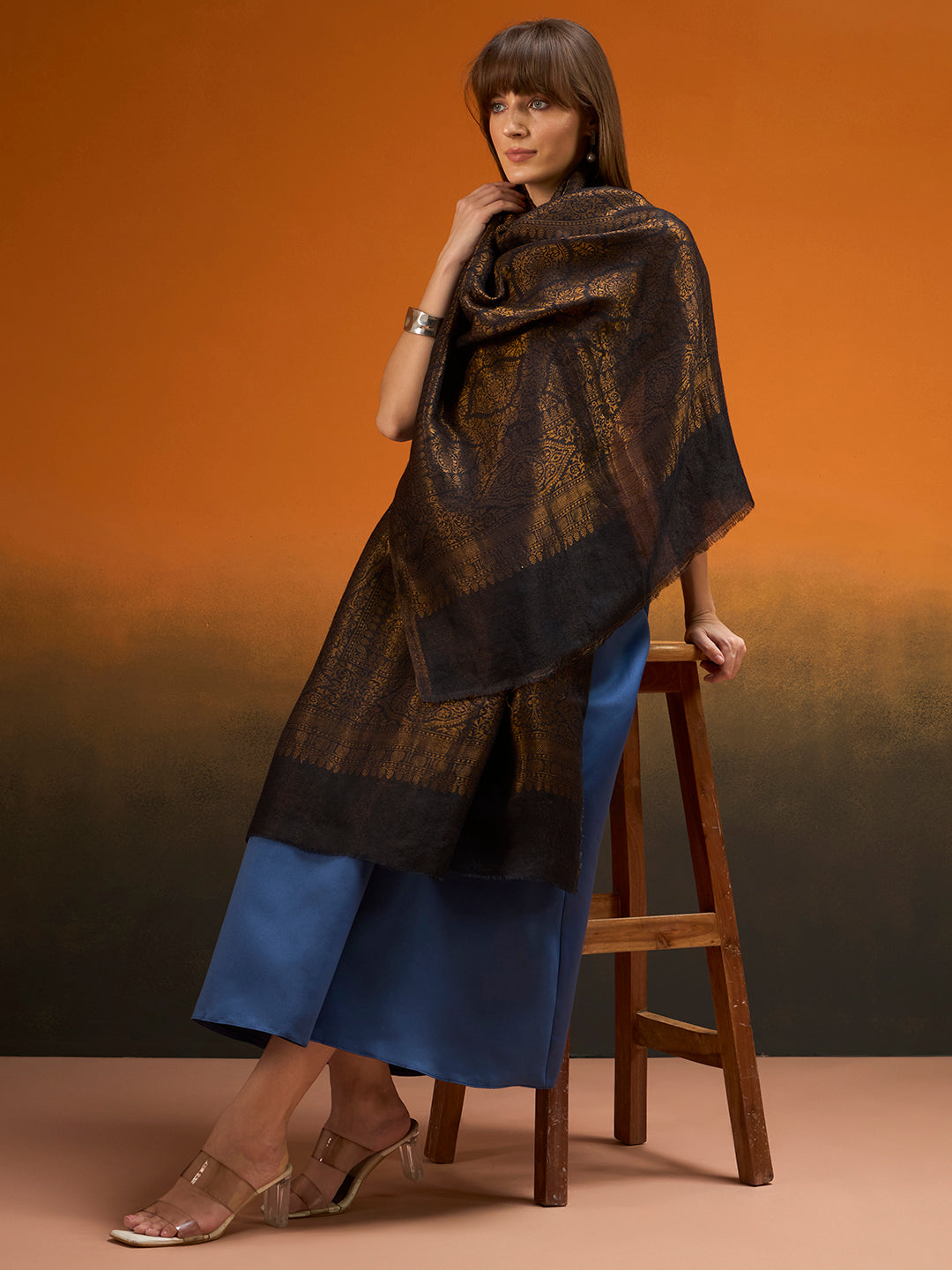 Women Imperial trellis Zari Stole