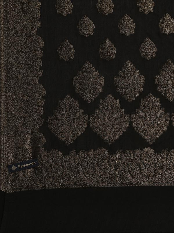 Men Nargis Kaani Stole with Zari Weave, Size 71X203 CM