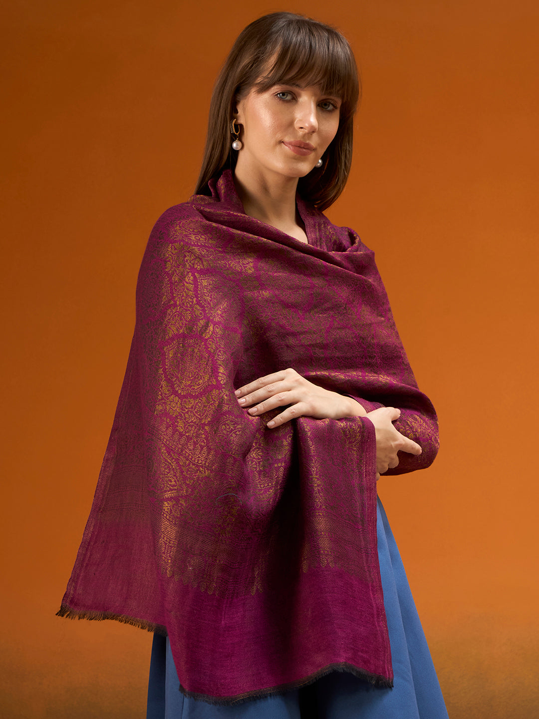 Women Imperial trellis Zari Stole