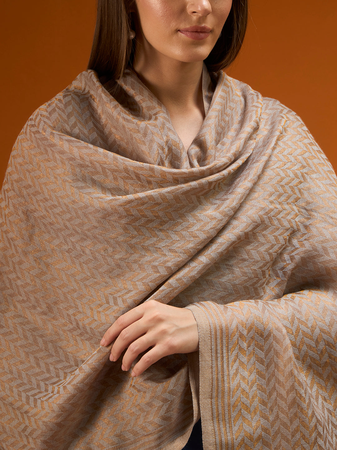 Women Heritage chevron Zari Stole