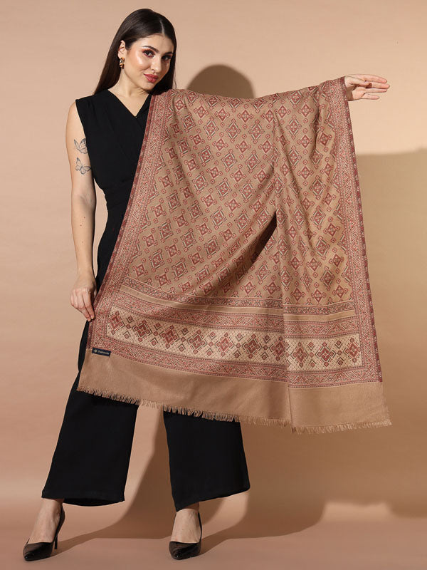 Women Raqsaan Woven Design Jamawar Shawl (Size 101X203 CM)