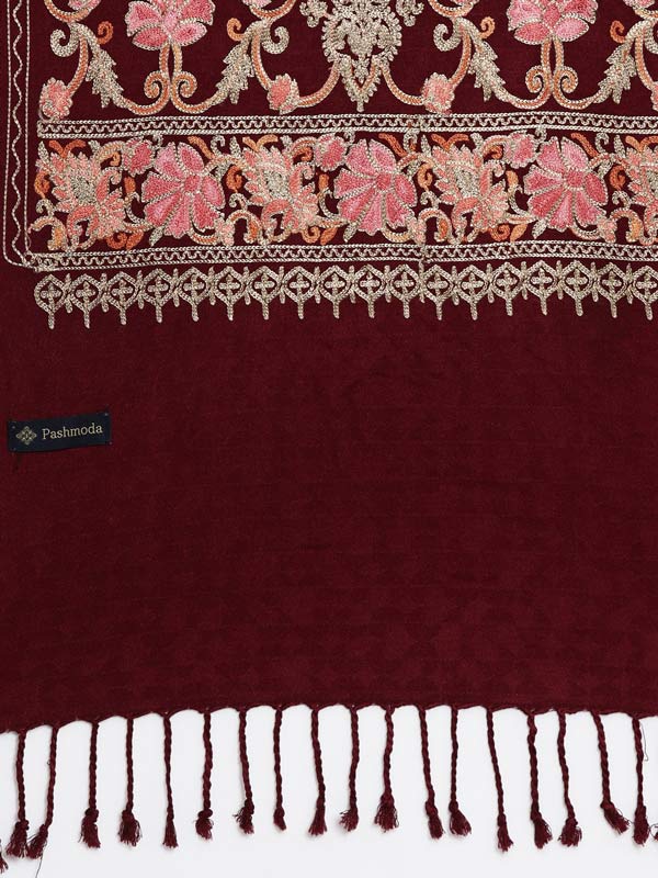 Women's Dilkash Kashmiri Aari Embroidery Stole (Size: 71X203 CM)