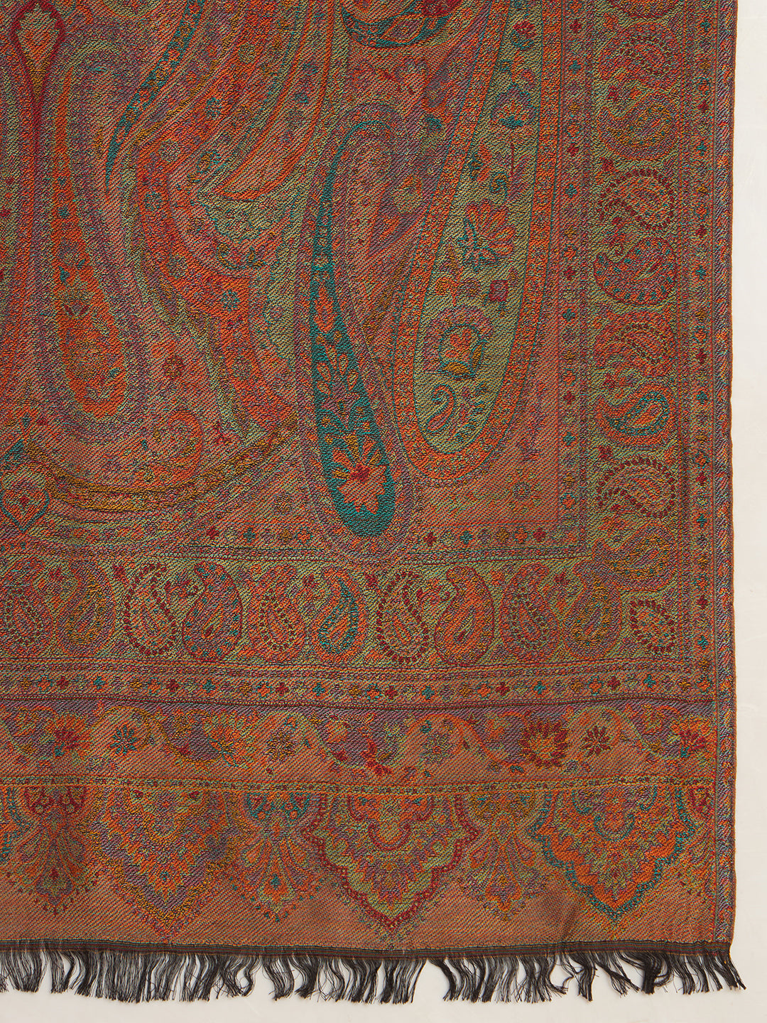 Pashmoda Women Grand Paisley Kaani Wool Blend Kashmiri Shawl, Stole, Scarf | Luxury Pashmina Jamawar Soft Warm Evening Wrap (Size 40X80 inches )