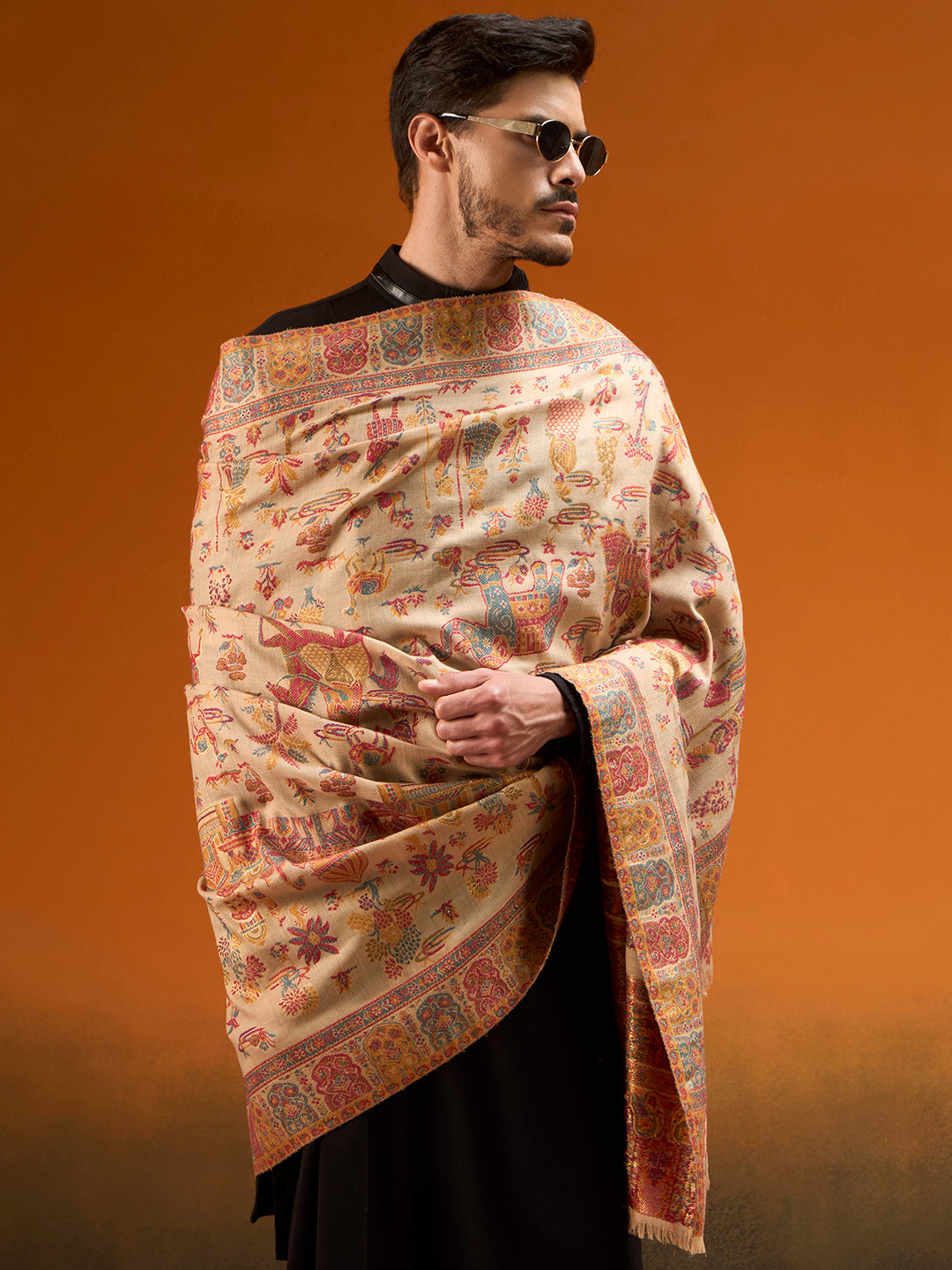 Men Gulrukh Reversible Kaani Zari Shawl