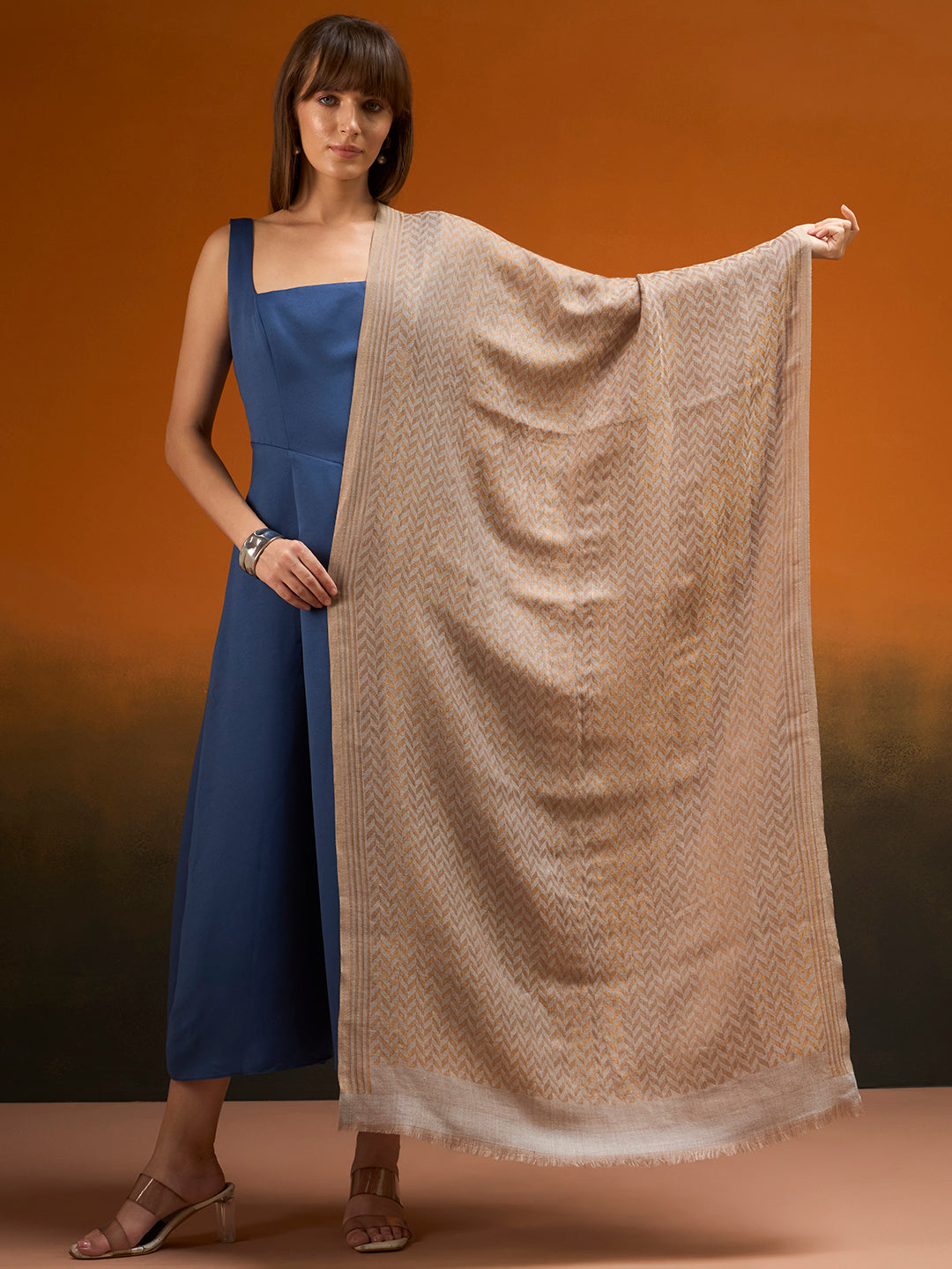 Women Heritage chevron Zari Stole