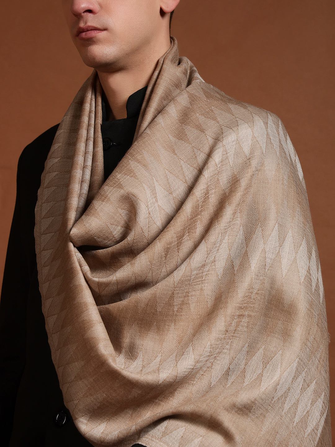 Men Ananta Ikat 100% Pure Wool Checkered Stole