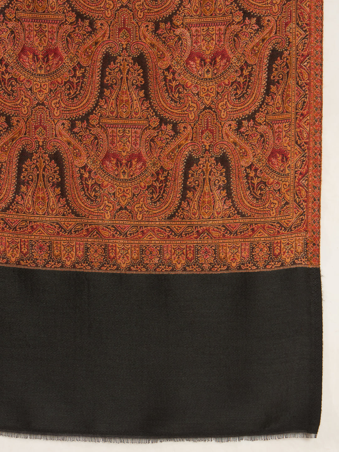 Pashmoda Women Gulnaar Royale Zari Reversible Kaani Fine Wool Shawl, Shawl, Scarf, Heritage Kashmiri Pashmina Stole, Evening Wrap (Size 40X80 inches)