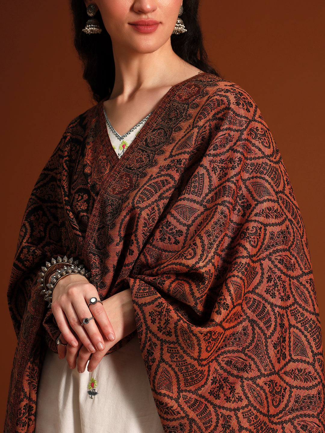 Women Shahi Jaal Kashmiri Jamawar Woven Shawl