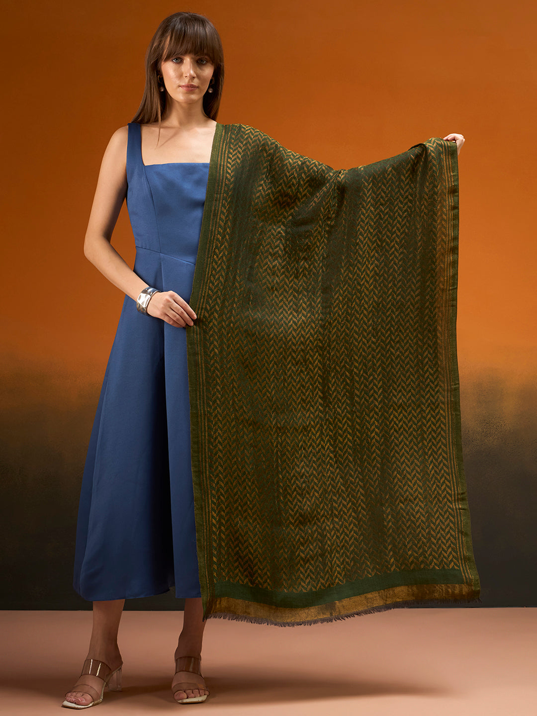 Women Heritage chevron Zari Stole