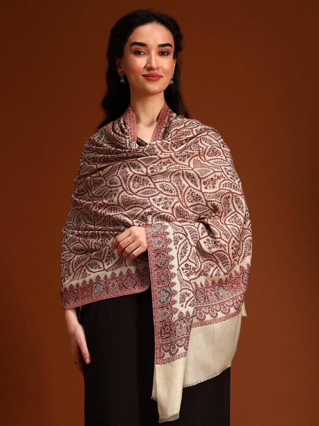 Women Shahi Jaal Kashmiri Jamawar Woven Shawl