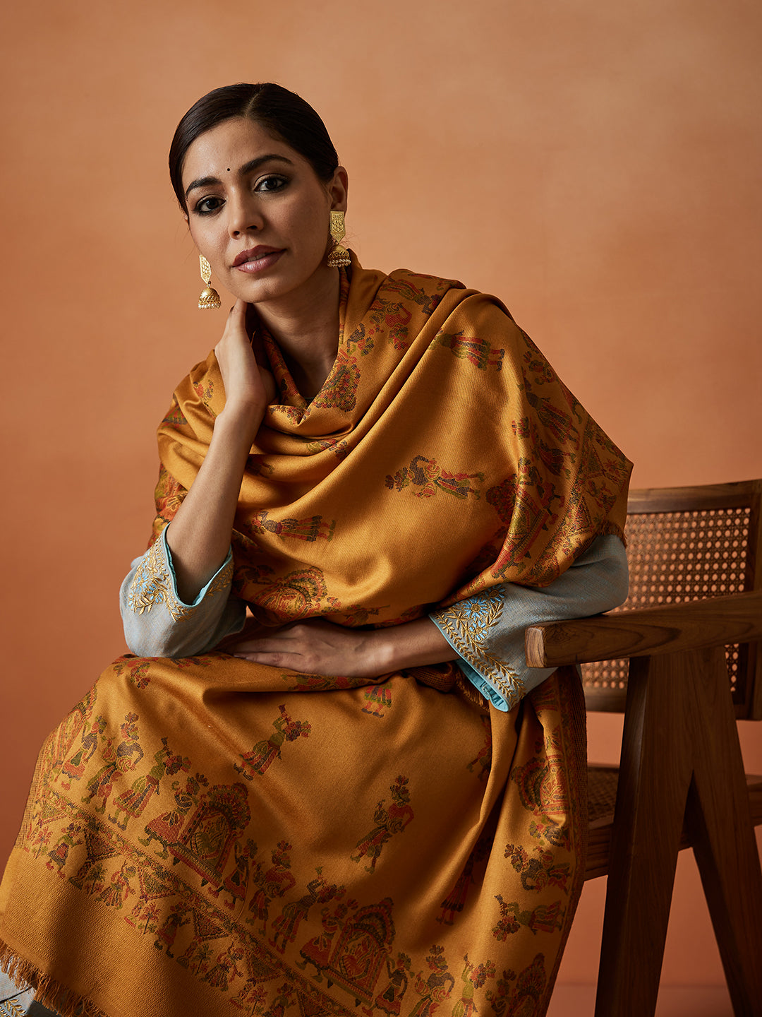 Pashmoda Women Pari mahal Kaani Stole Size:( 71X203 CM)