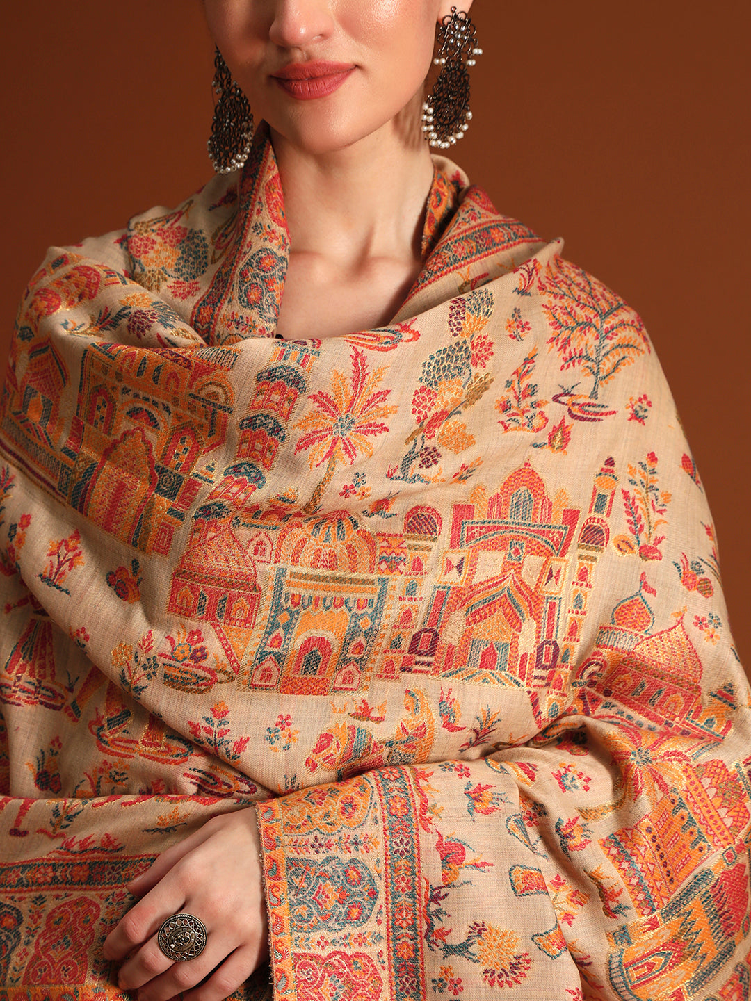 Women Heritage chevron Zari Stole