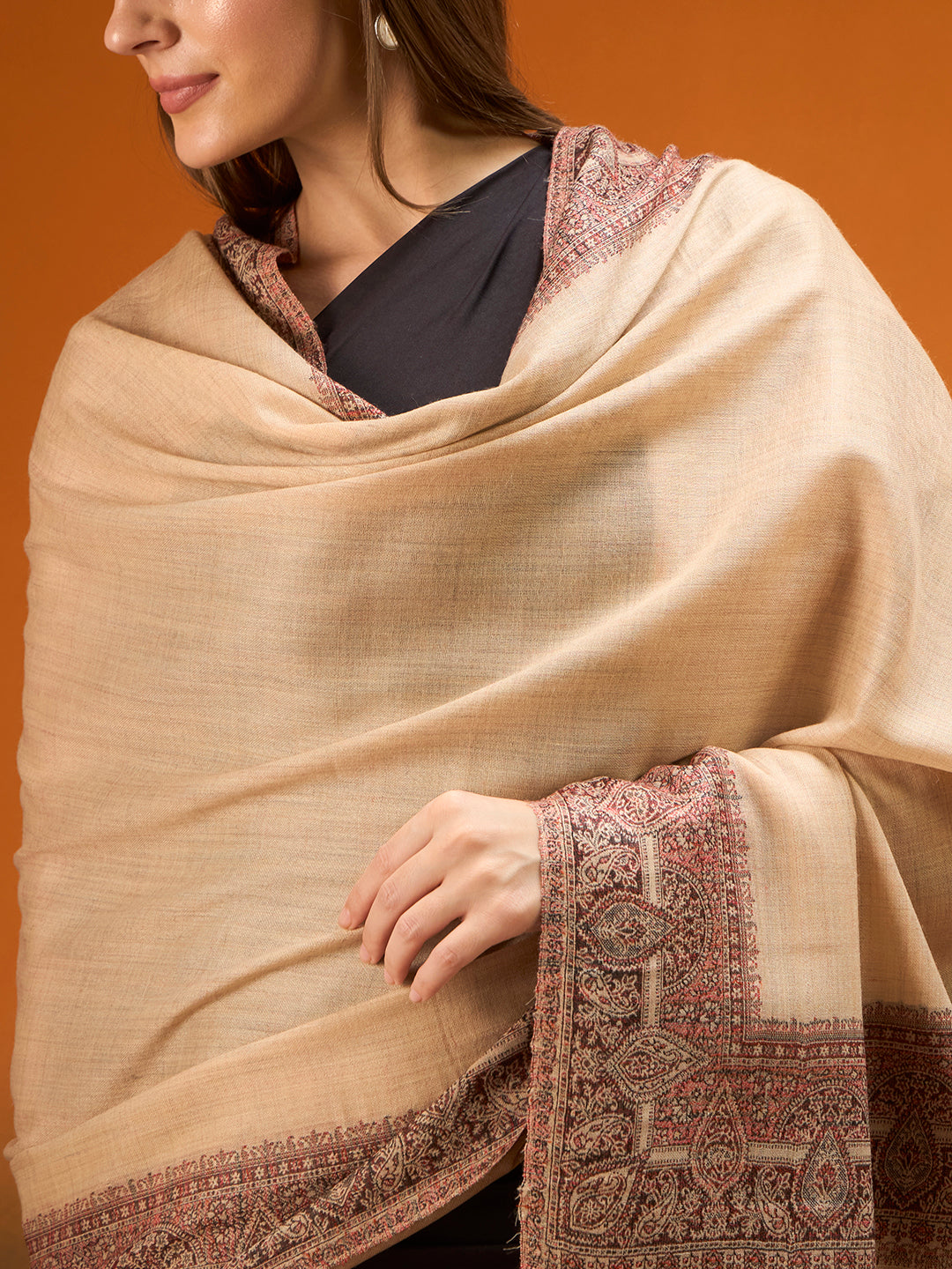 Women Shikoh Kashmiri Jamawar Woven Shawl