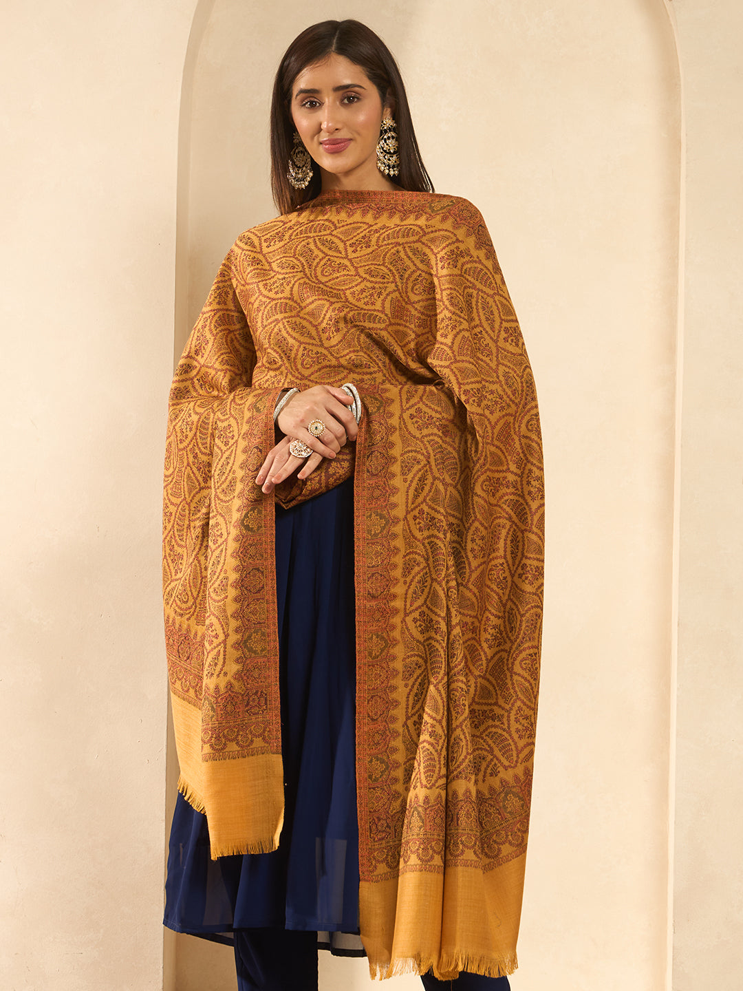 Women Shahi Jaal Kashmiri Jamawar Woven Shawl