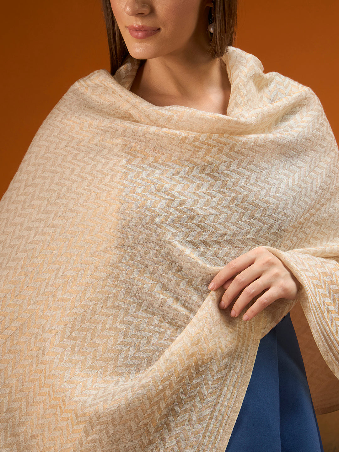 Women Heritage chevron Zari Stole