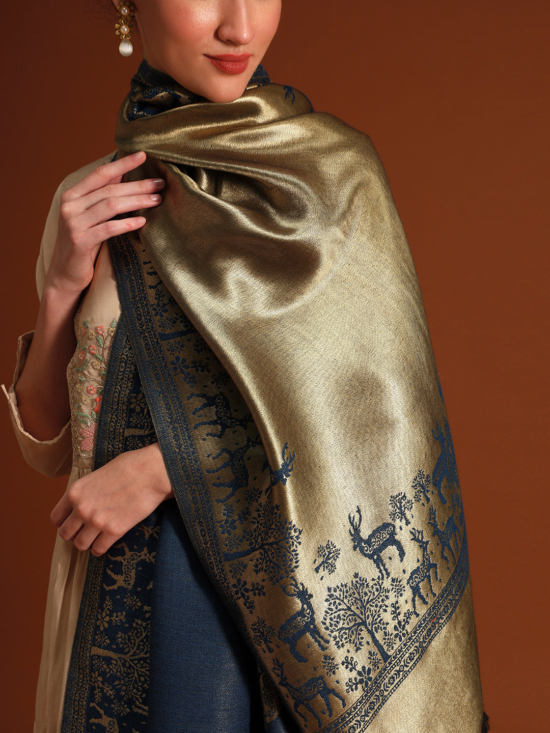 Women Shahi Caravan Zari Stole