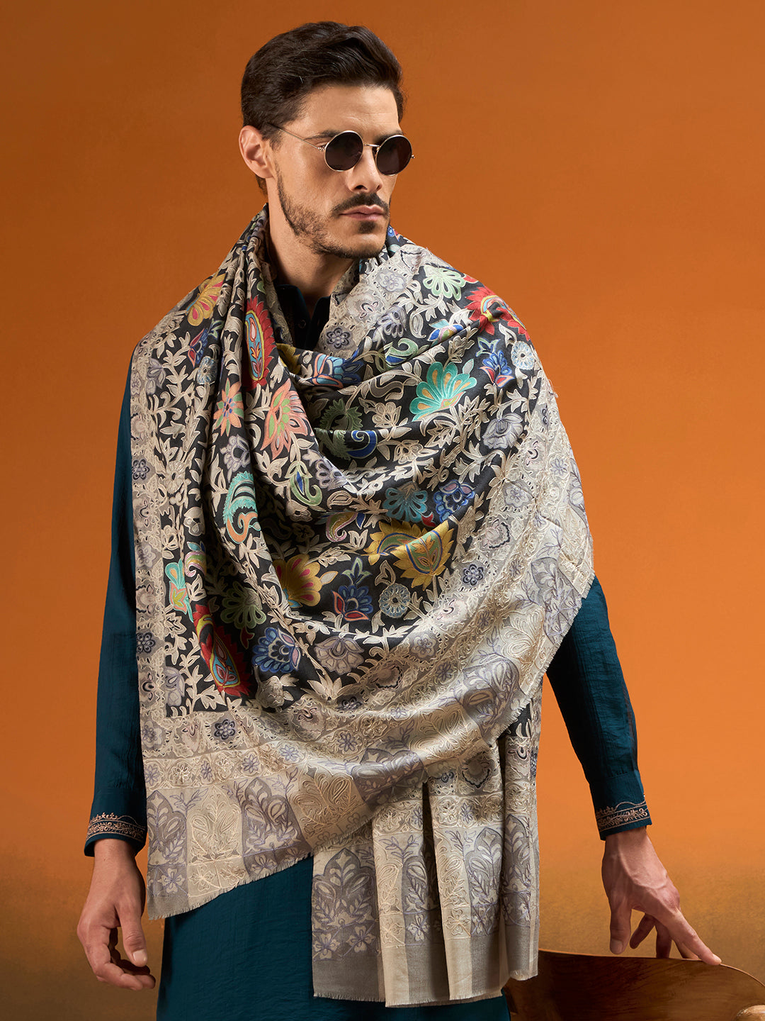 Men Waqar Kalamkari Embroidered Shawl