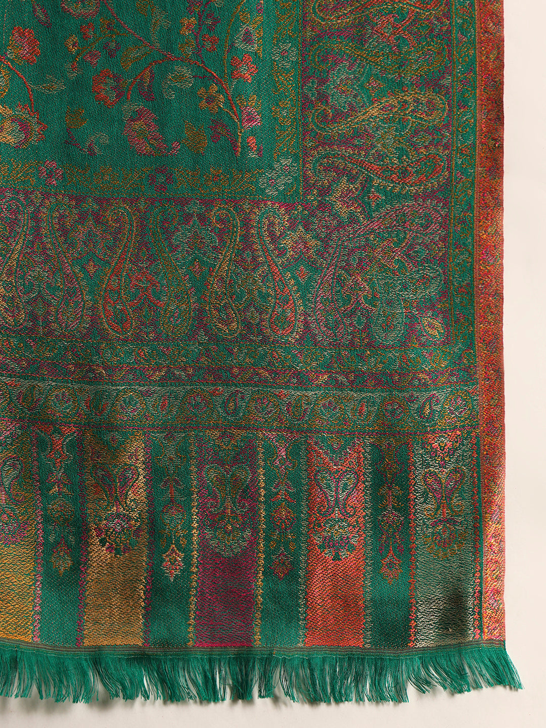 Pashmoda Imperial Royal botanica Stole for Women, Wool Blend Pashmina Style Shawl Wrap, Traditional Kashmiri Jamawar Woven Design, Luxury Evening & Festive Scarf (28 x 80 Inches)
