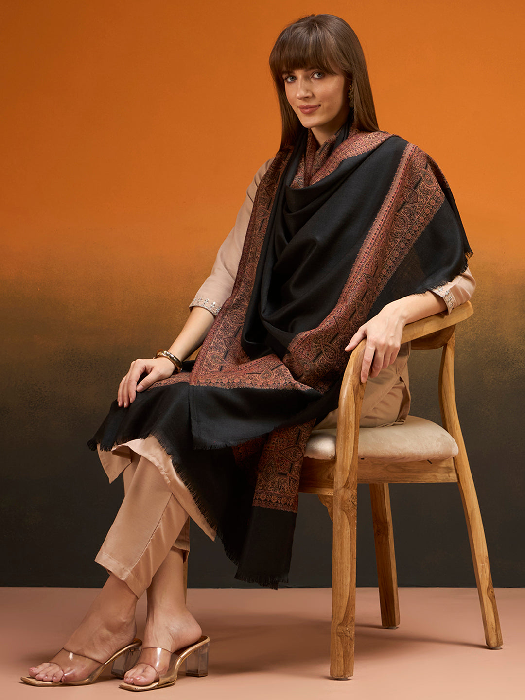 Women Shikoh Kashmiri Jamawar Woven Shawl