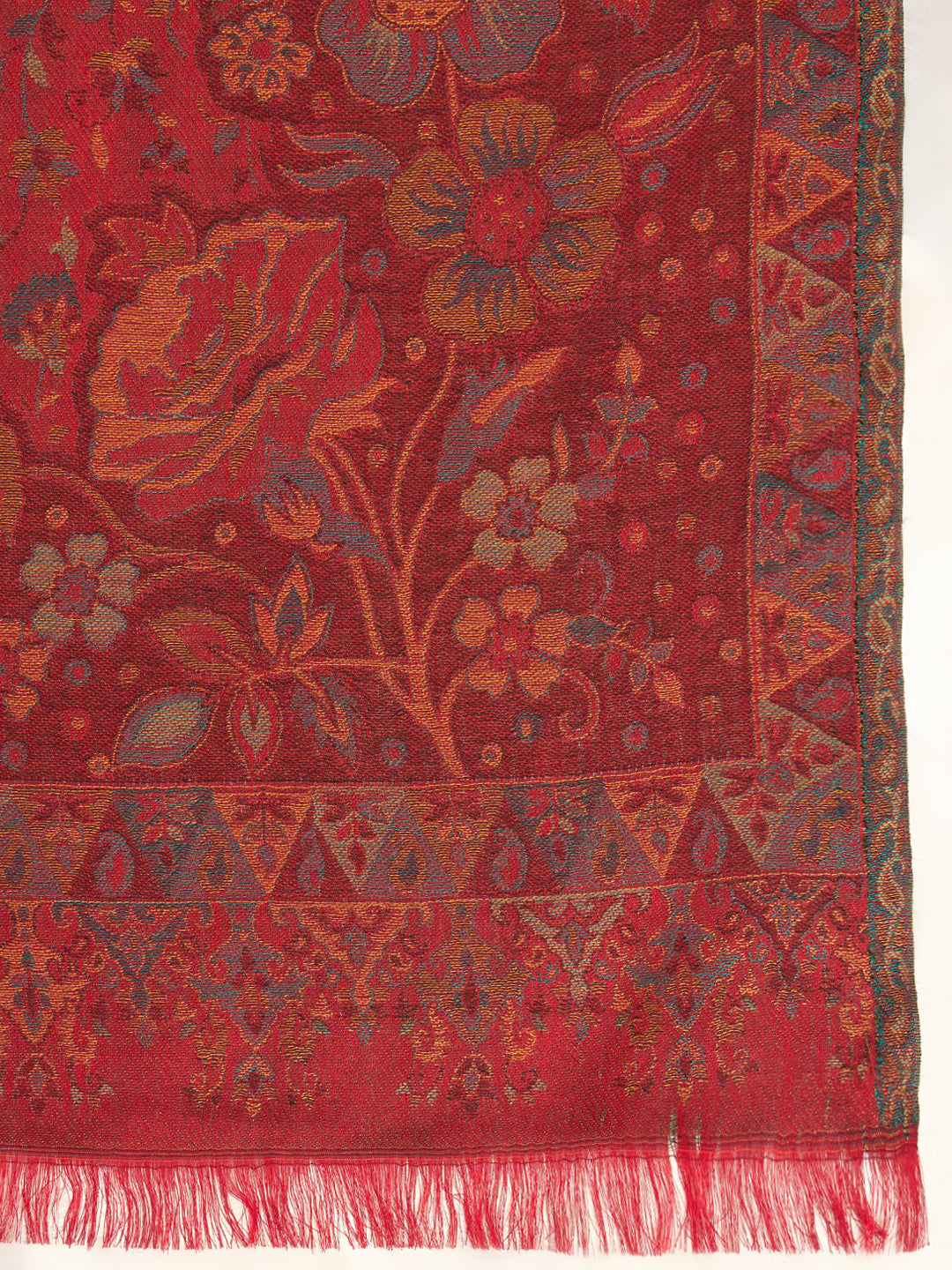 Pashmoda Women Floral Heritage Kaani Elegance Wool Blend Kashmiri Shawl, Stole, Scarf | Luxury Pashmina Jamawar Soft Warm Evening Wrap (Size 40X80 inches )