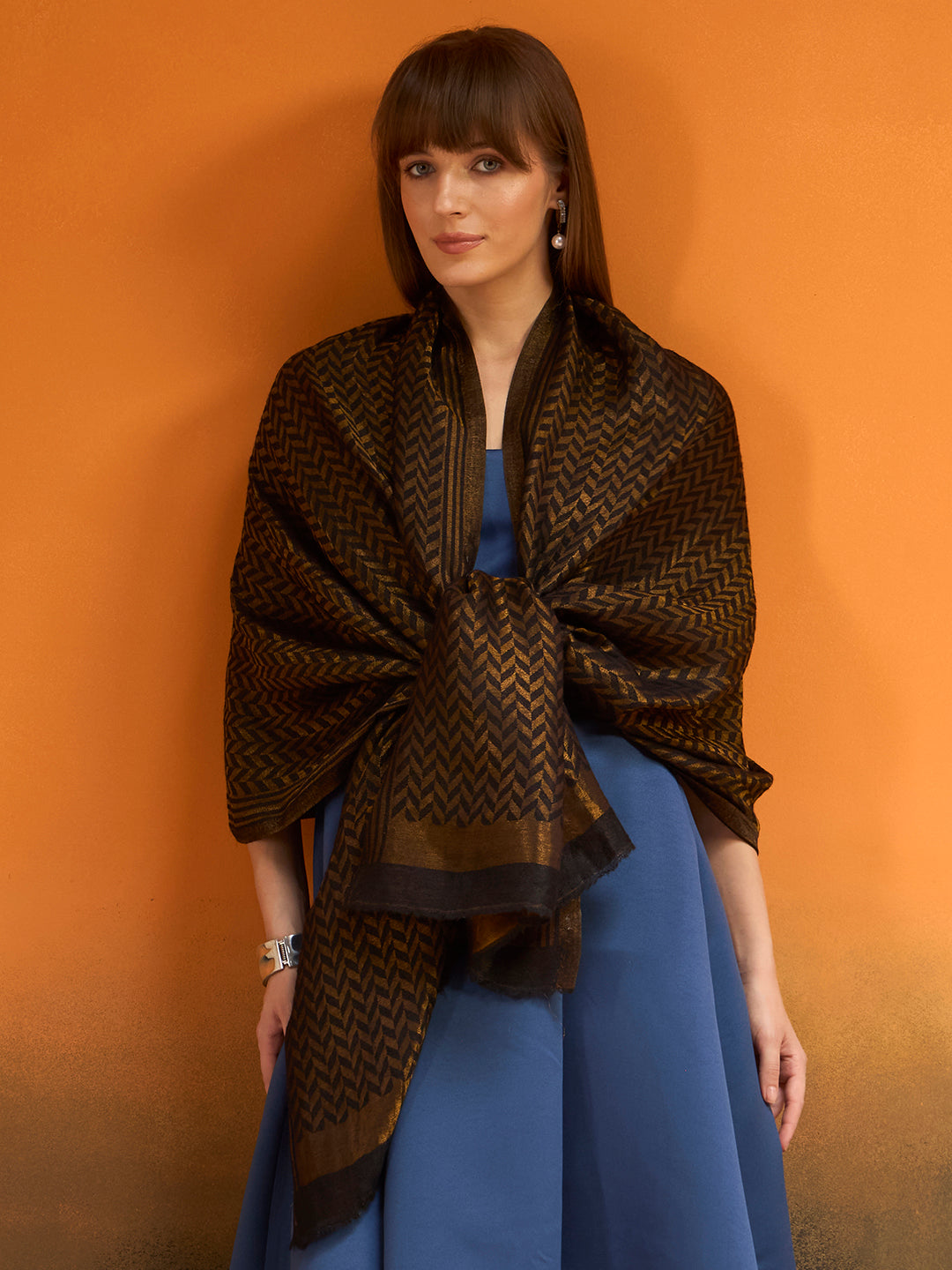 Women Heritage chevron Zari Stole
