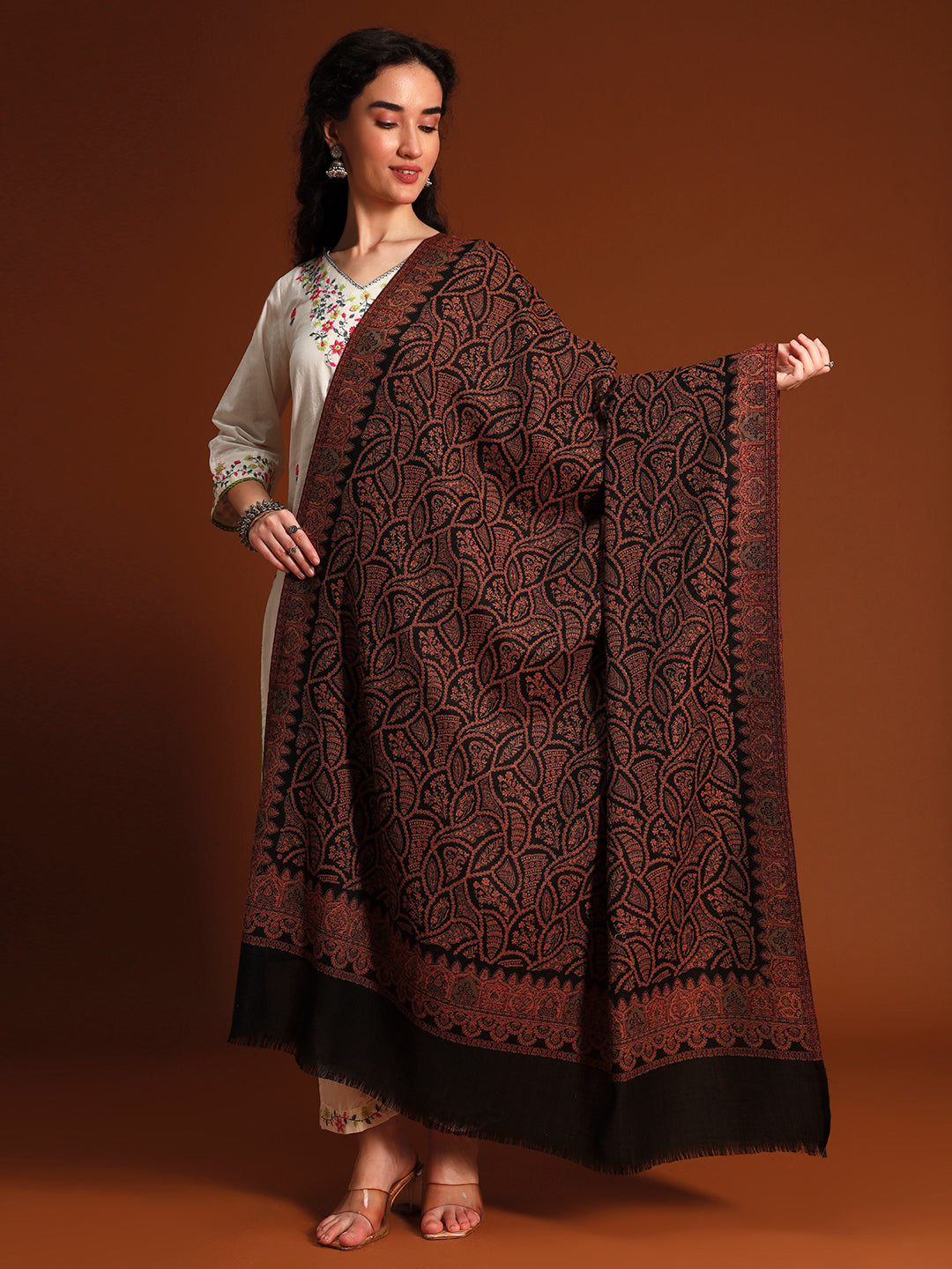 Women Shahi Jaal Kashmiri Jamawar Woven Shawl