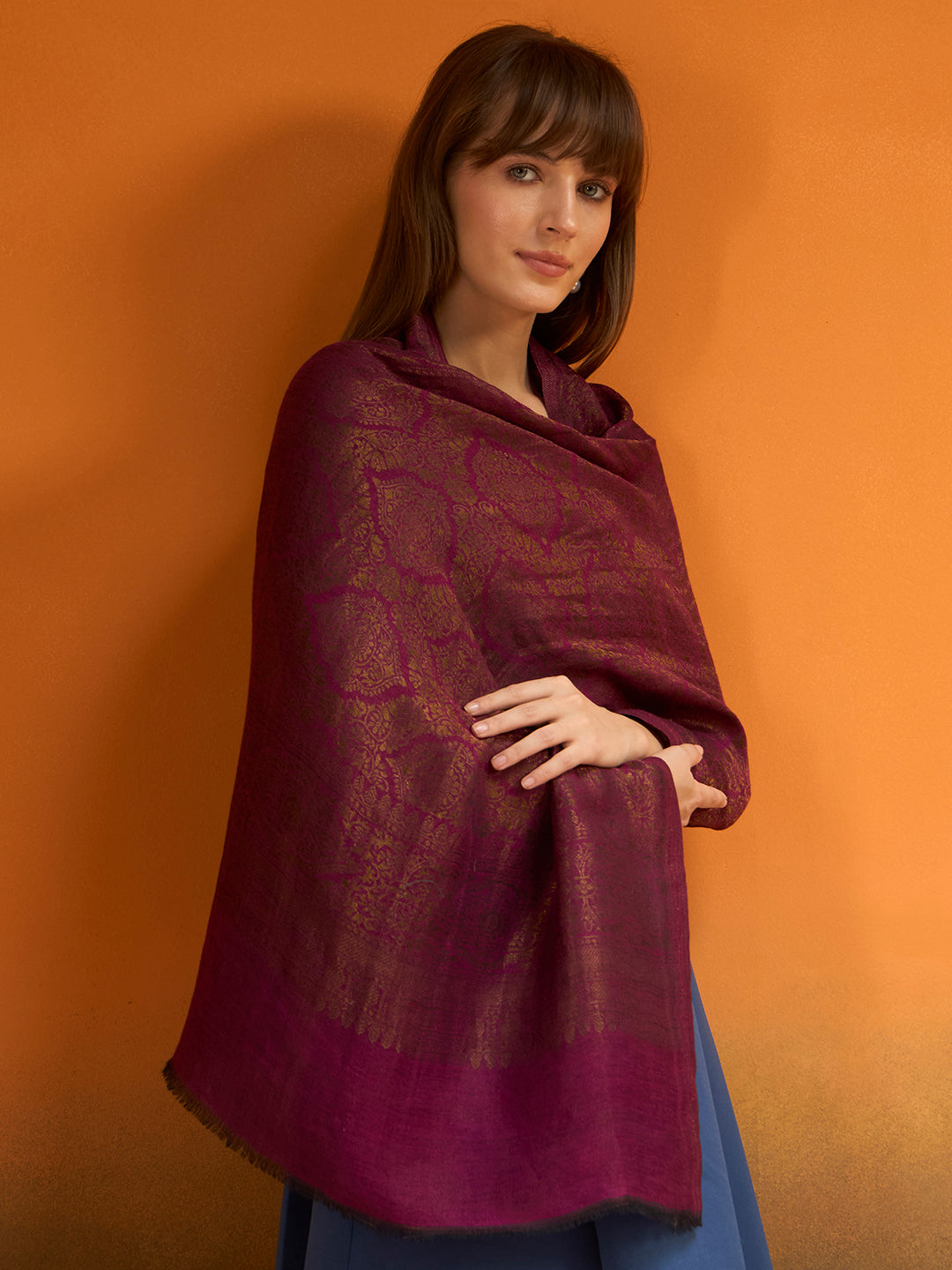 Women Imperial trellis Zari Stole
