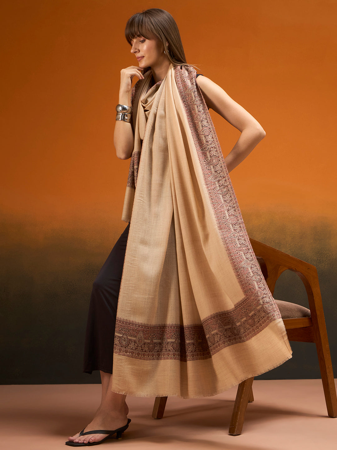 Women Shikoh Kashmiri Jamawar Woven Shawl