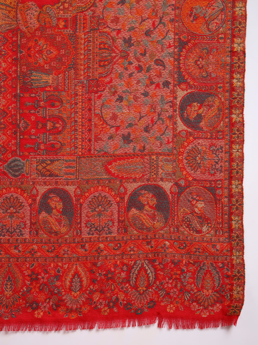 Pashmoda Women Zewar Zari Kaani Fine Wool Shawl (Size: 101X203 CM)