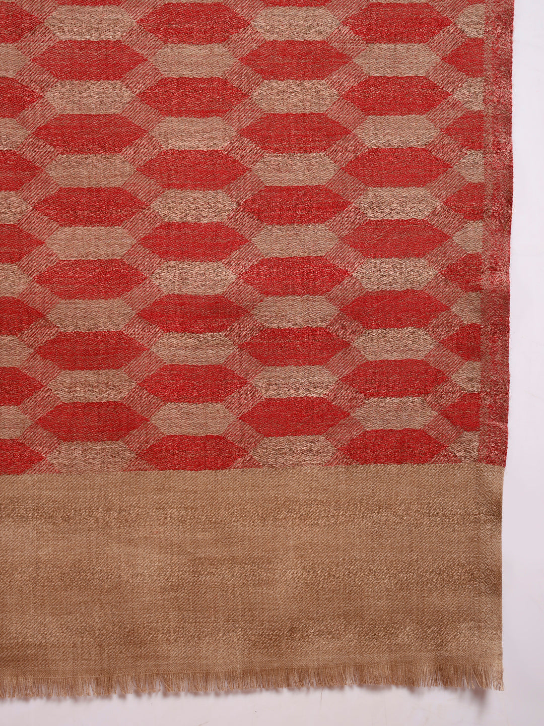 Women 100% Pure Wool Checkered Stole, Sustainable and Natural Fabric (Size 71x203 CM)