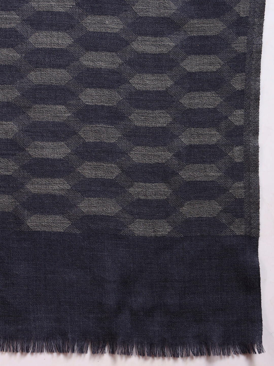 Women 100% Pure Wool Checkered Stole, Sustainable and Natural Fabric (Size 71x203 CM)