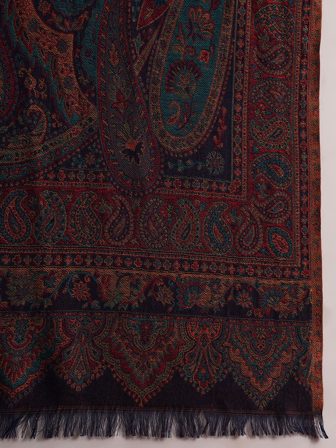 Pashmoda Women Grand Paisley Kaani Wool Blend Kashmiri Shawl, Stole, Scarf | Luxury Pashmina Jamawar Soft Warm Evening Wrap (Size 40X80 inches )