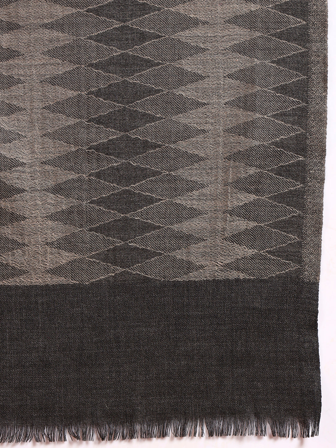 Women 100% Pure Wool Checkered Stole, Sustainable and Natural Fabric (Size 71x203 CM)