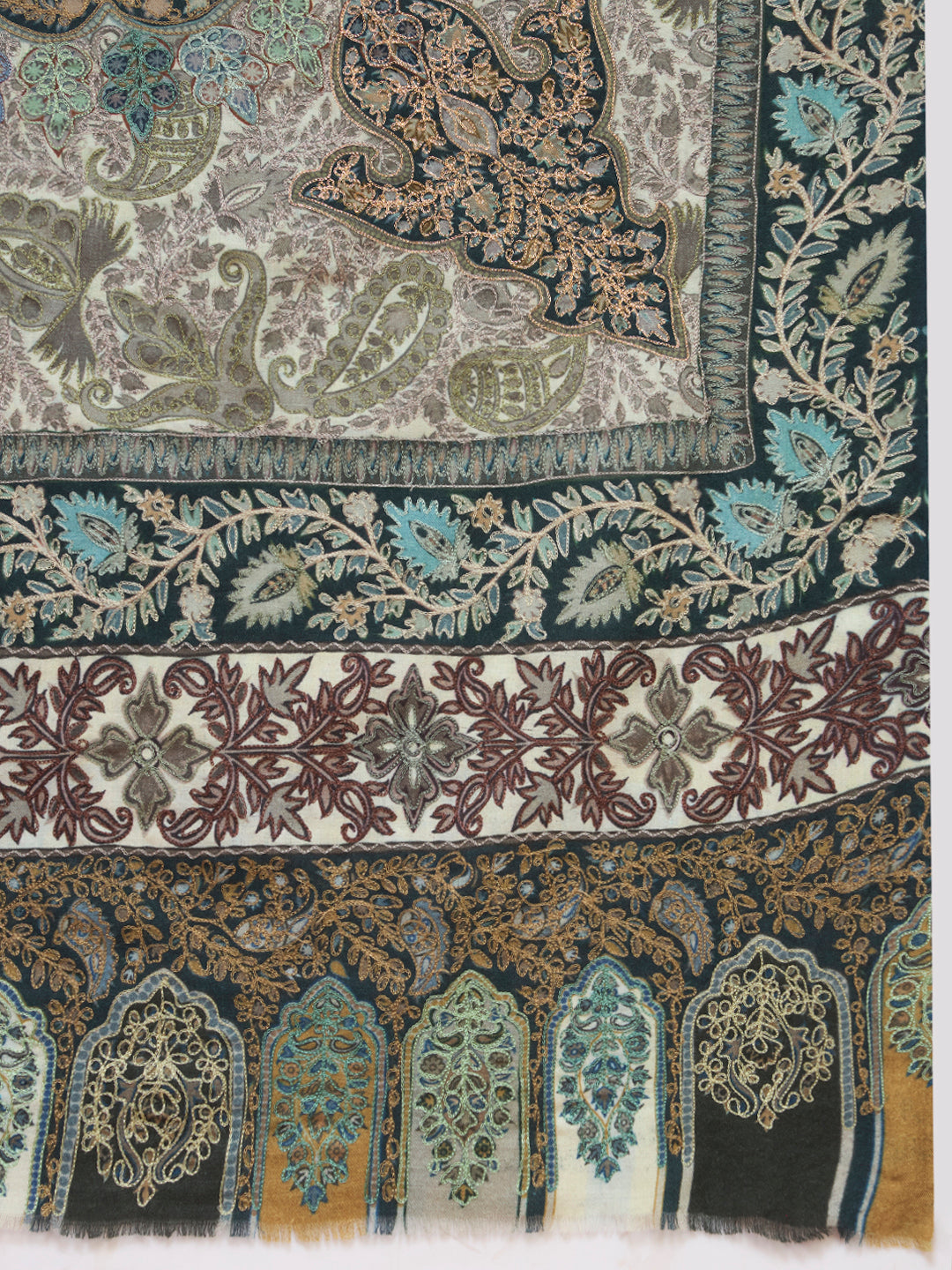 Men nafees Fine Wool Kalamkari Embroidered Shawl