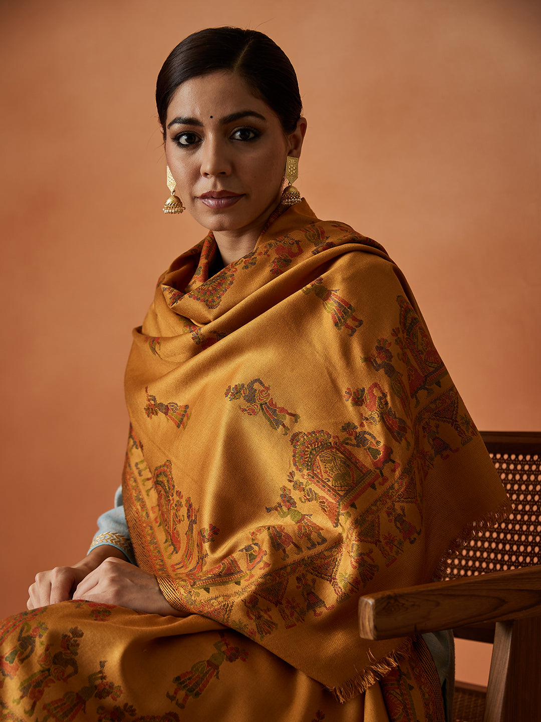 Pashmoda Women Pari mahal Kaani Stole Size:( 71X203 CM)