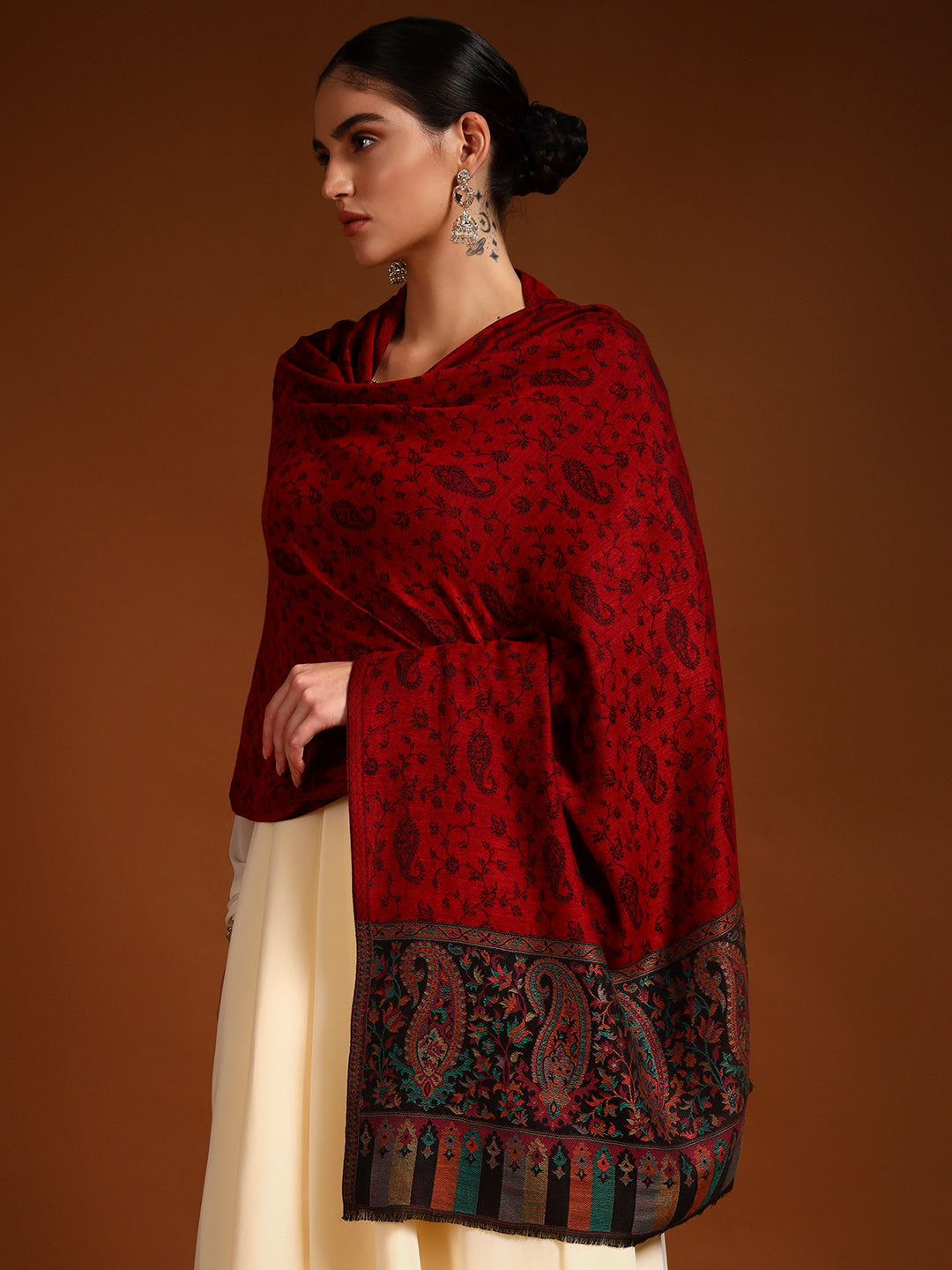 Pashmoda Women Gulpari Kaani Stole (Size : 71X203 CM)