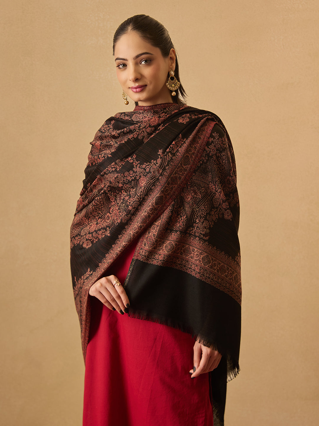 Pashmoda Women Kohsar Kashmiri Jamawar Woven Shawl (Size: 101X203 CM)