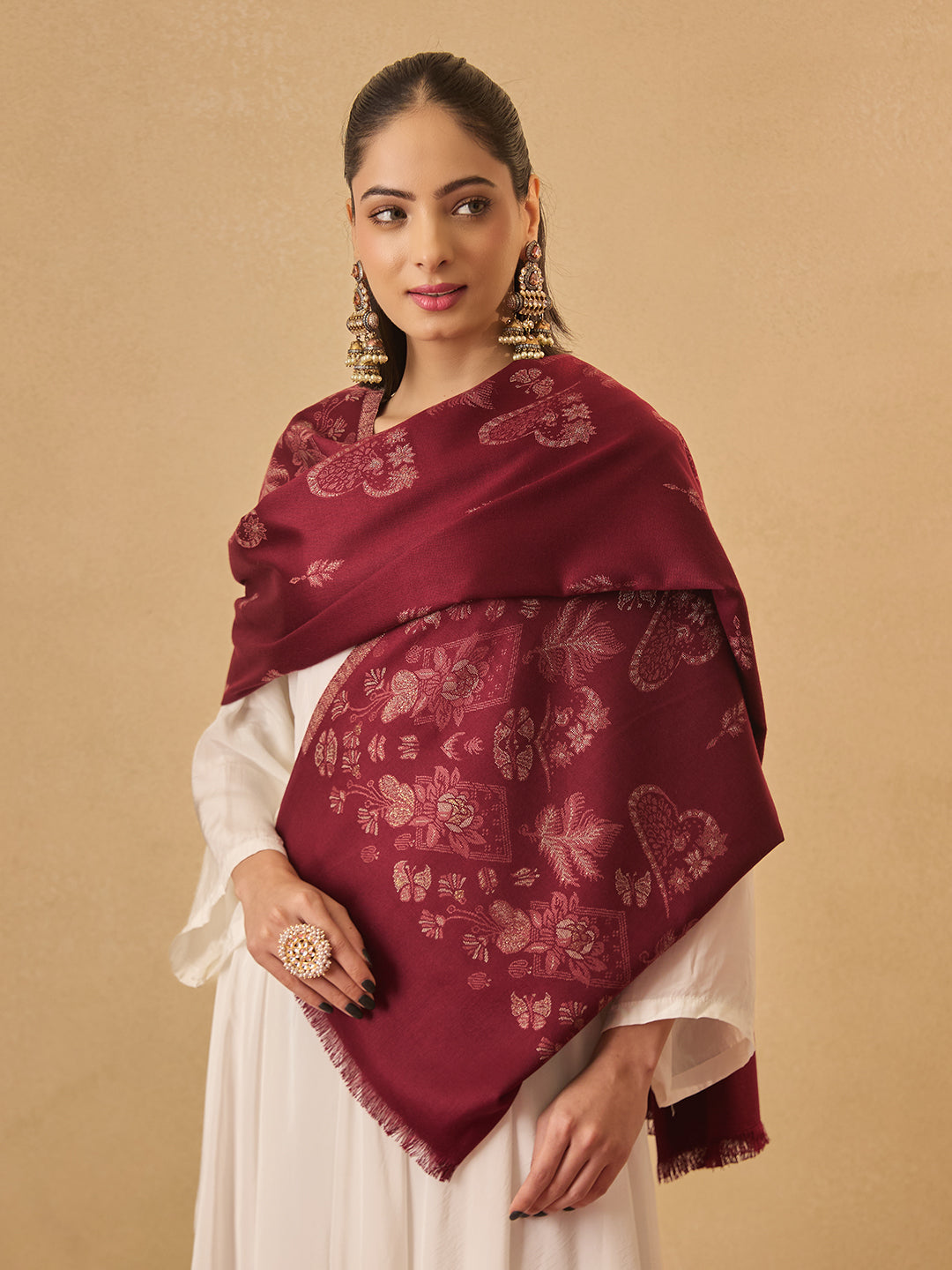 Pashmoda Women Eternal Blooms Kaani Stole (Size : 71X203 CM)